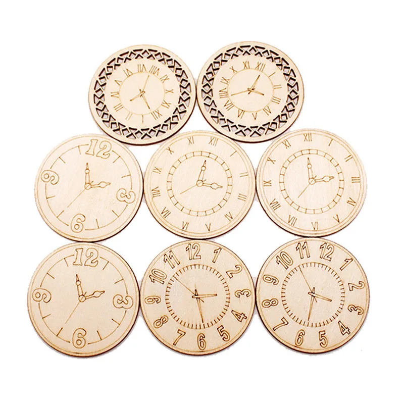 8 шт./компл. часы в китайском стиле ретро деревянные круглые квадратные