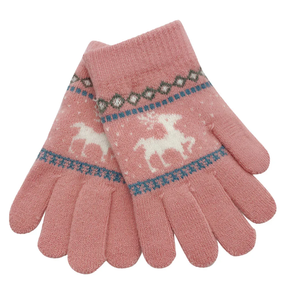 MUQGEW Christmas baby Girls Boys Of Winter Warm Gloves Children Cartoon Deer Finger Mittens Knittedkids gloves Dropshipping | Детская