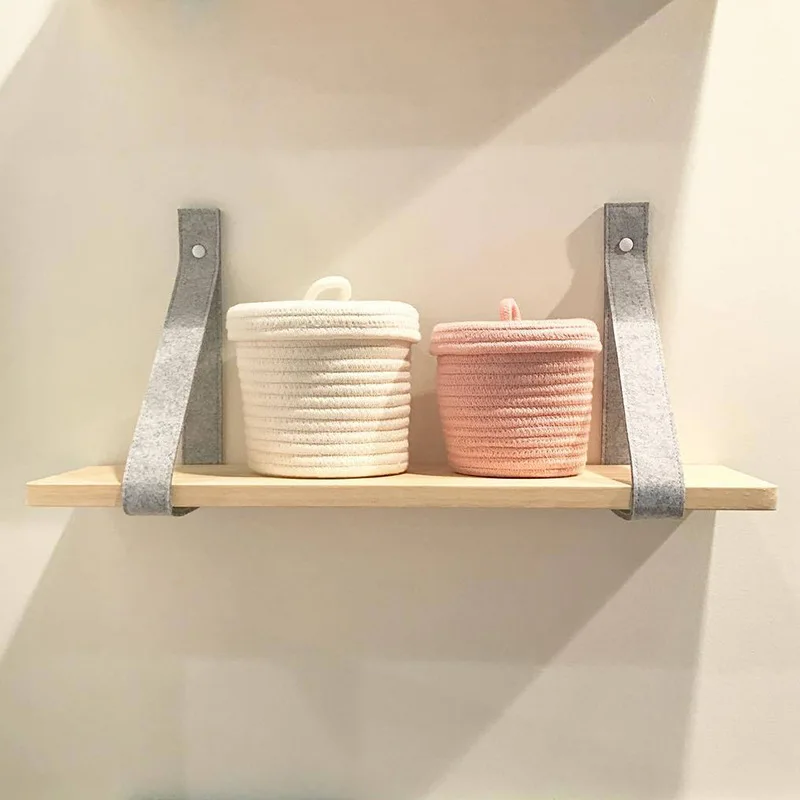 Скандинавская деревянная настенная полка войлочная перегородка для хранения в