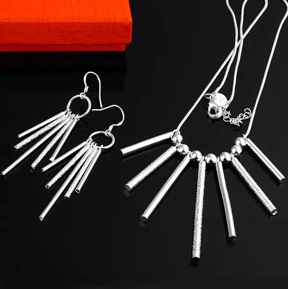 Комплект ювелирных изделий для женщин серебряное ожерелье + серьги|jewelry sets