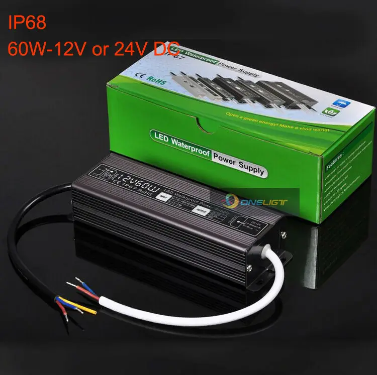 

Водонепроницаемый светодиодный драйвер 60 Вт, светодиодный источник питания, трансформатор, светодиодный адаптер для 12 В, 5 А/24 В, 2,5 А, 60 Вт, 10 шт./лот, бесплатная доставка