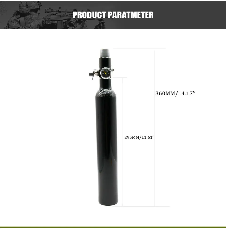PCP Пейнтбол Бак 380CC бутылка 3000PSI CO2 Сода поток цилиндр с регулятором 850/1200/1800/2200psi выход