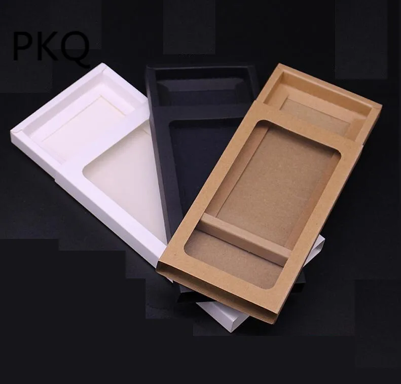 50pcs White Cardboard Boxes For Phone Packaging Drawer Paper Box Brown Black Jewelry Case Display With Window | Дом и сад