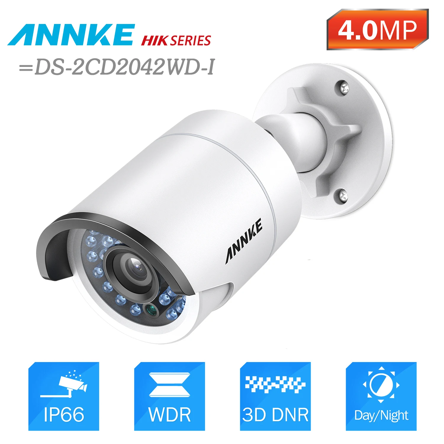 ANNKE 4MP HD POE безопасности Пуля IP камера 30 м ночное видение с IP66 Всепогодный