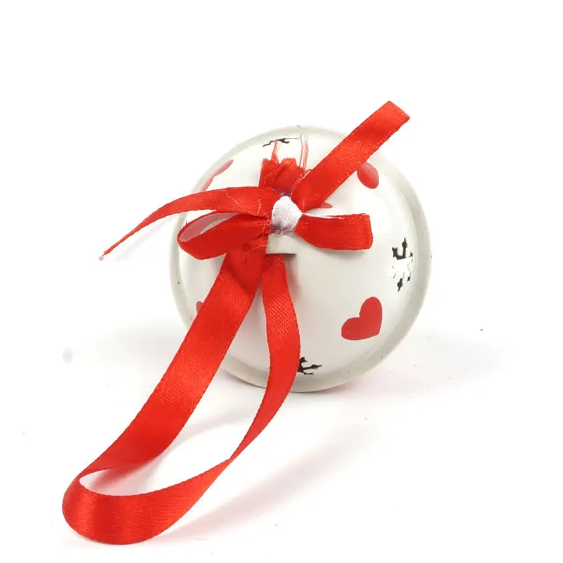 Рождественский колокольчик 6 шт. белый красный металлический большой размер 65 мм