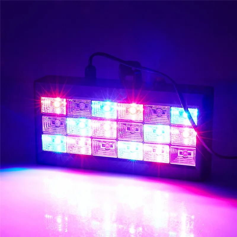 HNGCHOIGE 18 светодиодный RGB/белый светильник-проектор стробоскоп светильник для DJ Club Disco KTV вечерние шоу US/EU Plug 0-25W - Цвет: colorful