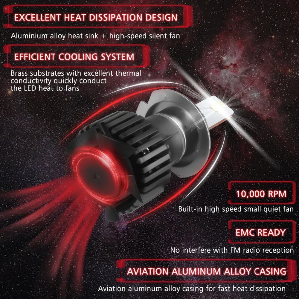Автомобильные светодиодные лампы Rover 2 шт. H4 H7 H1 h1 h11 hb4 HB3 HB4 12 В 60 Вт 12000 лм 6000 К |