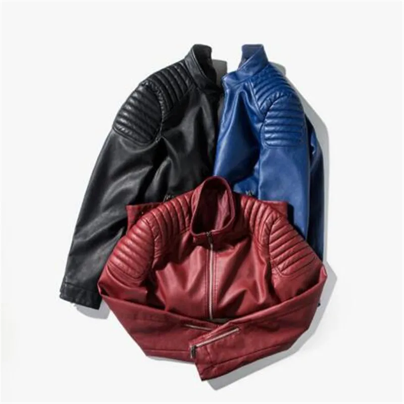 2019 Business Fashion Leather Jacket Men's Fall Winter Clothing Men Casual Coat | Мужская одежда