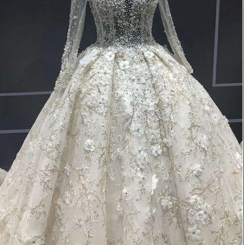 CloverBridal дорогой достойные Иллюзия слоновой кости с длинными рукавами Длина до