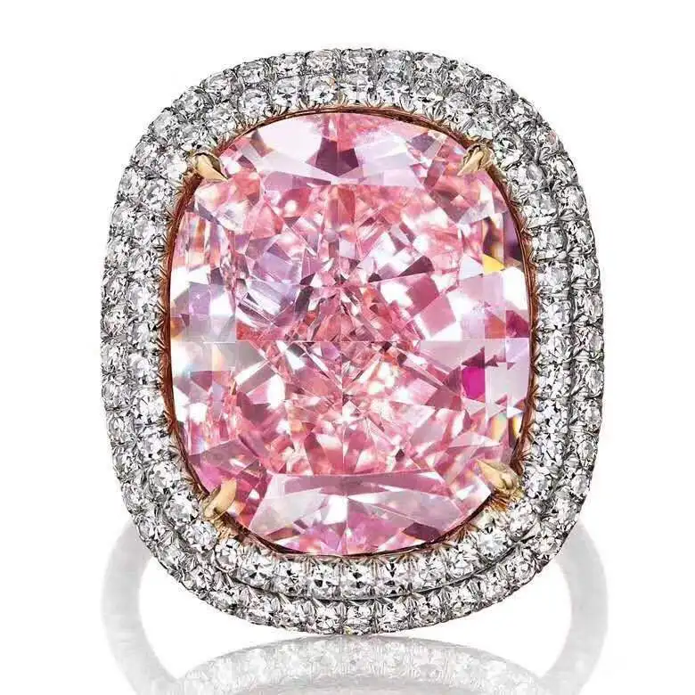 Роскошные женские туфли лодочки кольцо 925 стерлингового серебра большой розовый