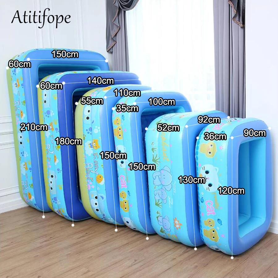 

Kids toys Bear Inflatable Swim pool Family Lounge Pool Animal kids Rectangular 3 rings pool multi purpose pool inflatable toy