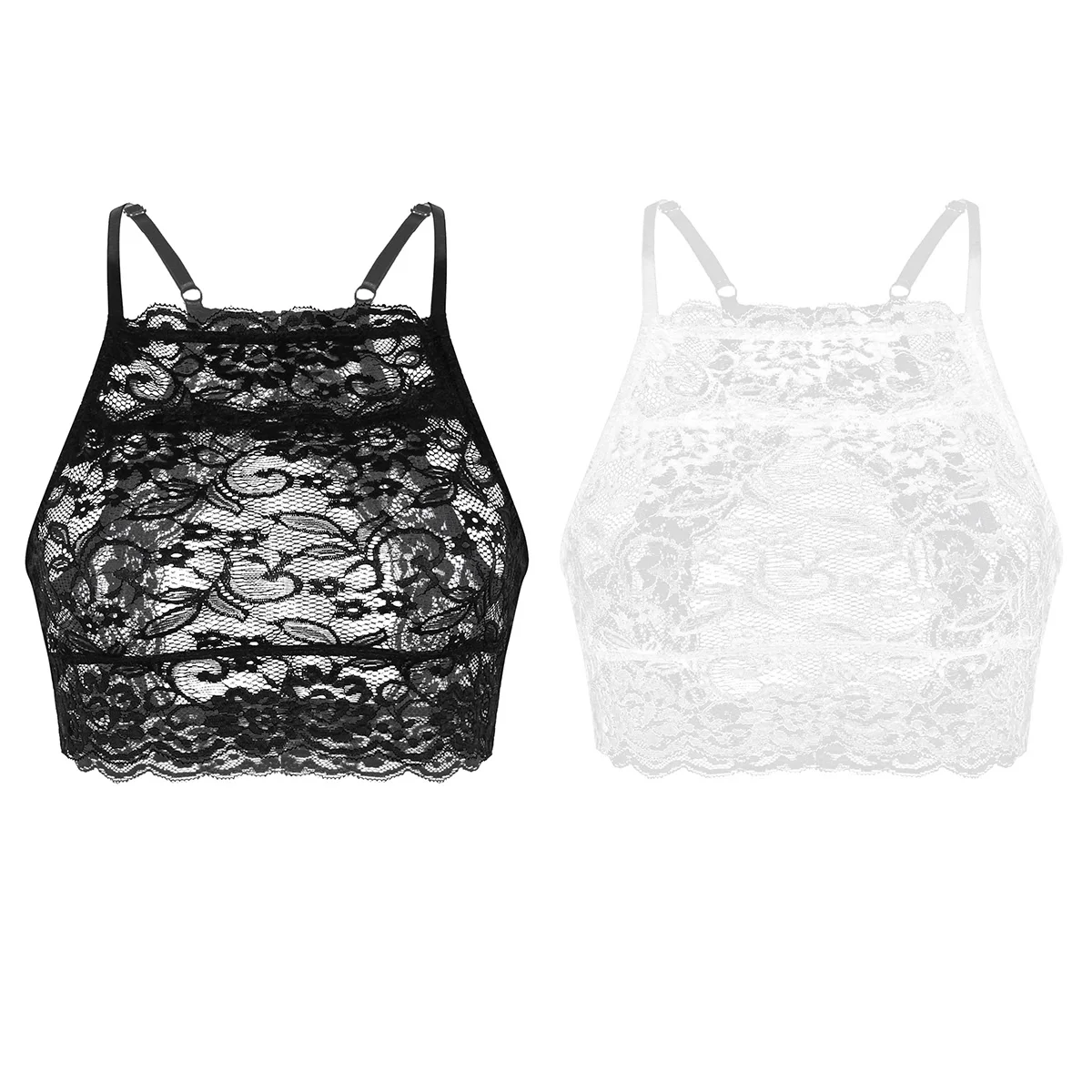 Женский укороченный топ TiaoBug на бретелях спагетти прозрачные короткие топы с