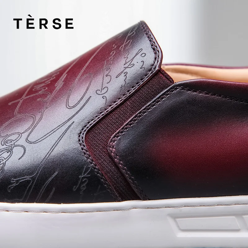 TERSE Мужская обувь ручной работы из натуральной кожи табакерские цветные ботинки
