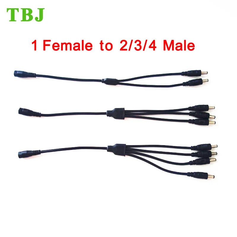 5,5 мм x мм 2,1 мм 1 Женский до 3 Мужской 18AWG 20AWG 22AWG DC Мощность Splitter Кабель-адаптер для светодиодные ленты
