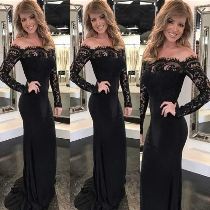 Формальное вечернее модное сексуальное платье с длинным рукавом открытыми