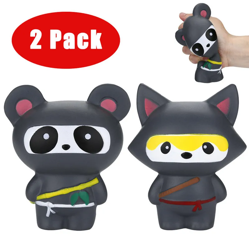 Сжимаемые ниндзя Панда и лиса Ароматизированная медленно поднимающаяся