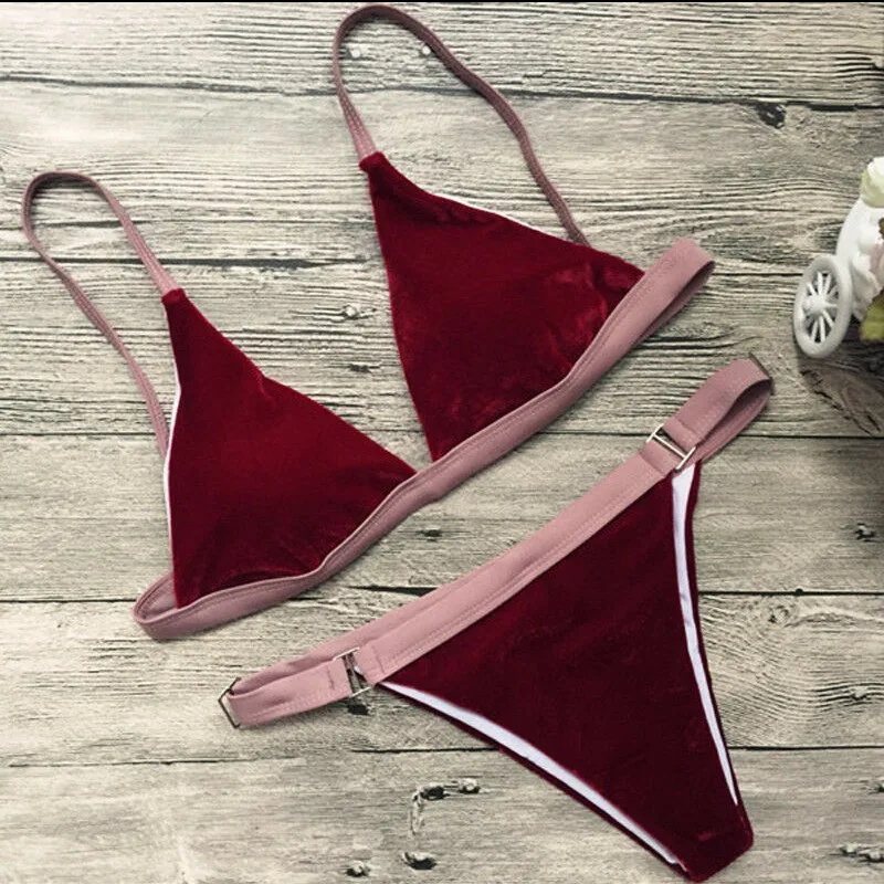 2019 Новый Модный Купальник женский треугольный комплект бикини купальник пуш ап