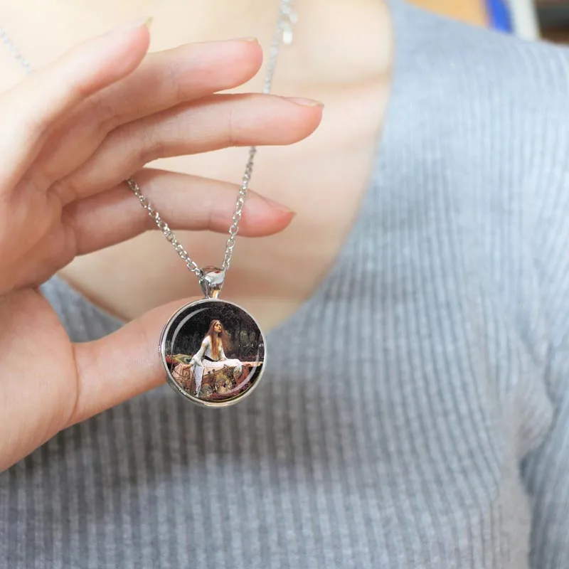 Ожерелье Ophelia со стеклянным куполом из смолы художественный кулон Джон Уотерхаус