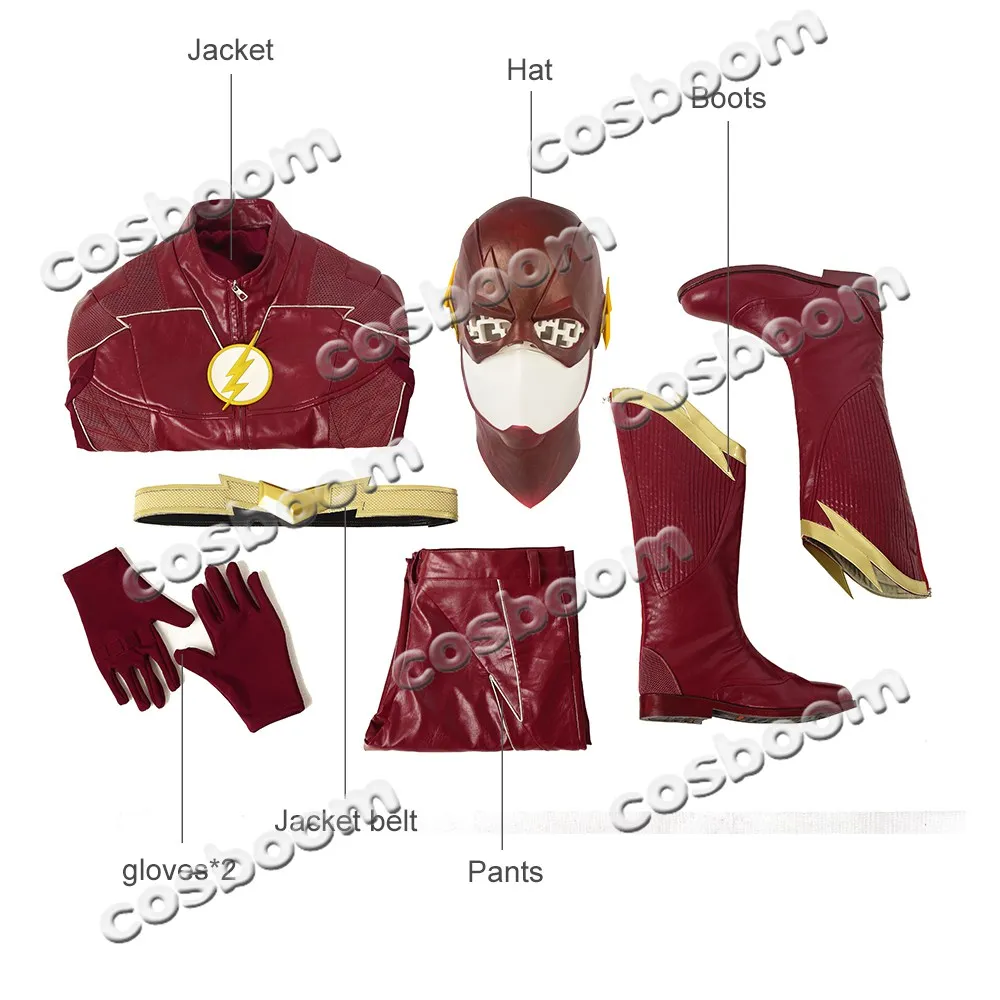 Костюм COSBOOM The Flash 4 сезона мужской костюм для взрослых супергероя на Хэллоуин
