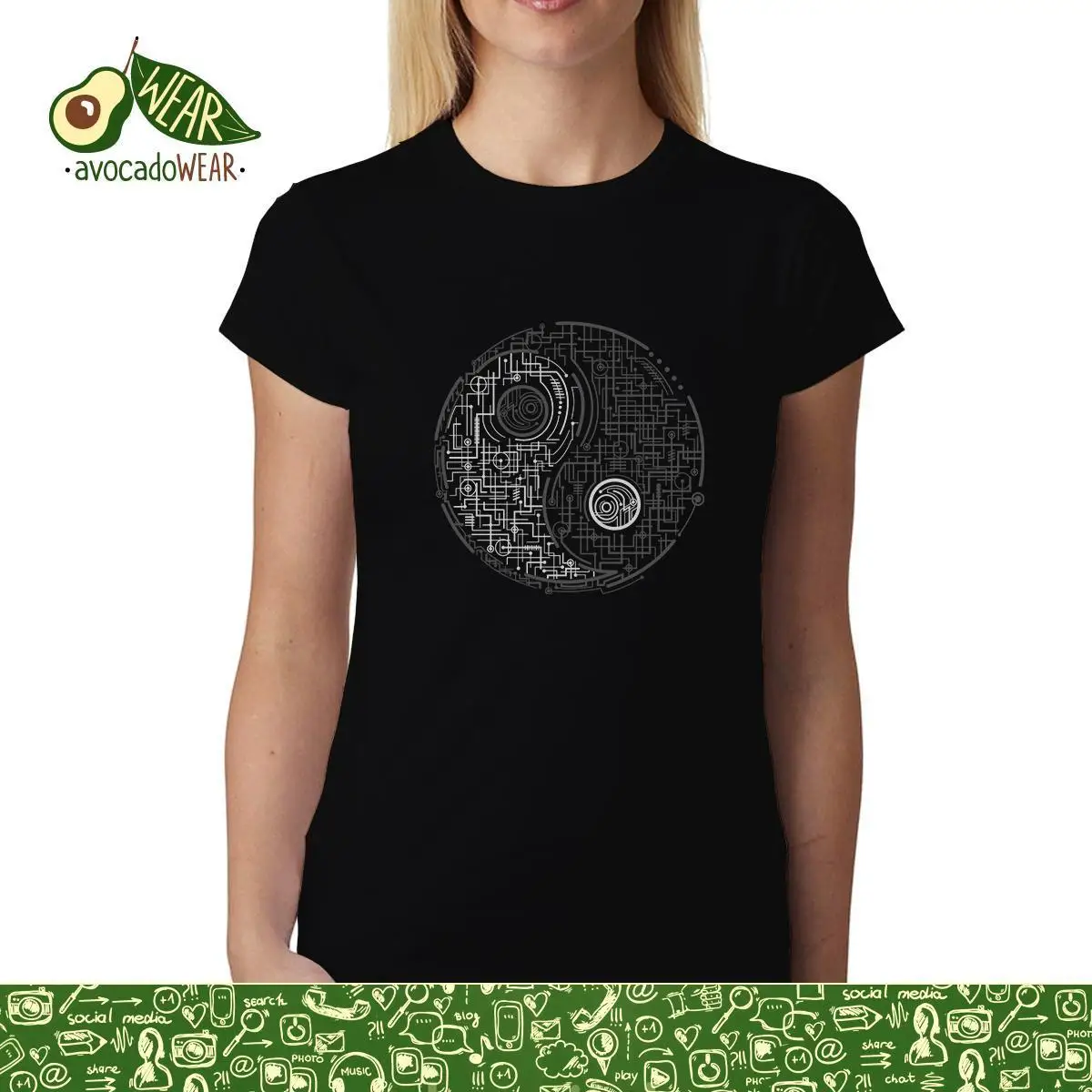 Yin and Yang Taijitu Elctricity женская футболка XS 3XLStreetwear забавная одежда с принтом хип топ
