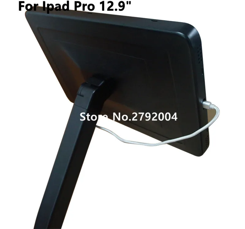 

Tablet security lock ipad floor stand pad display enclouse case bracket kiosk anti theft housing for ipad pro 12.9 with wheels