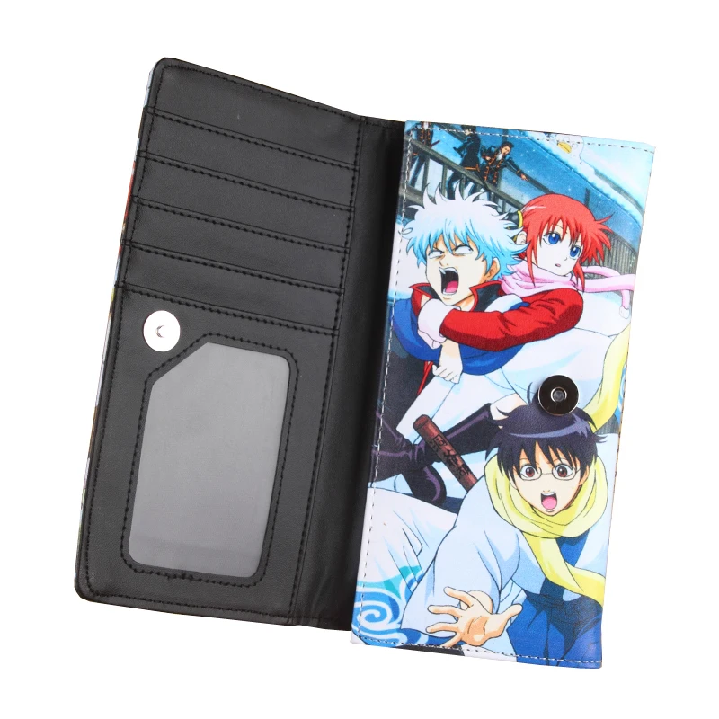 Длинный кошелек из искусственной кожи с принтом аниме GINTAMA Kagura Shinpachi Gintoki Sadaharu