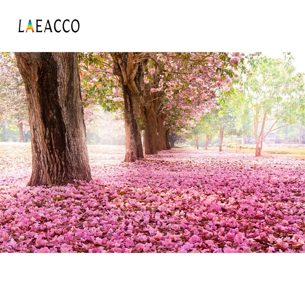 Laeacco розовый цветок авеню декорации детский фон для фото на вечеринке виниловые