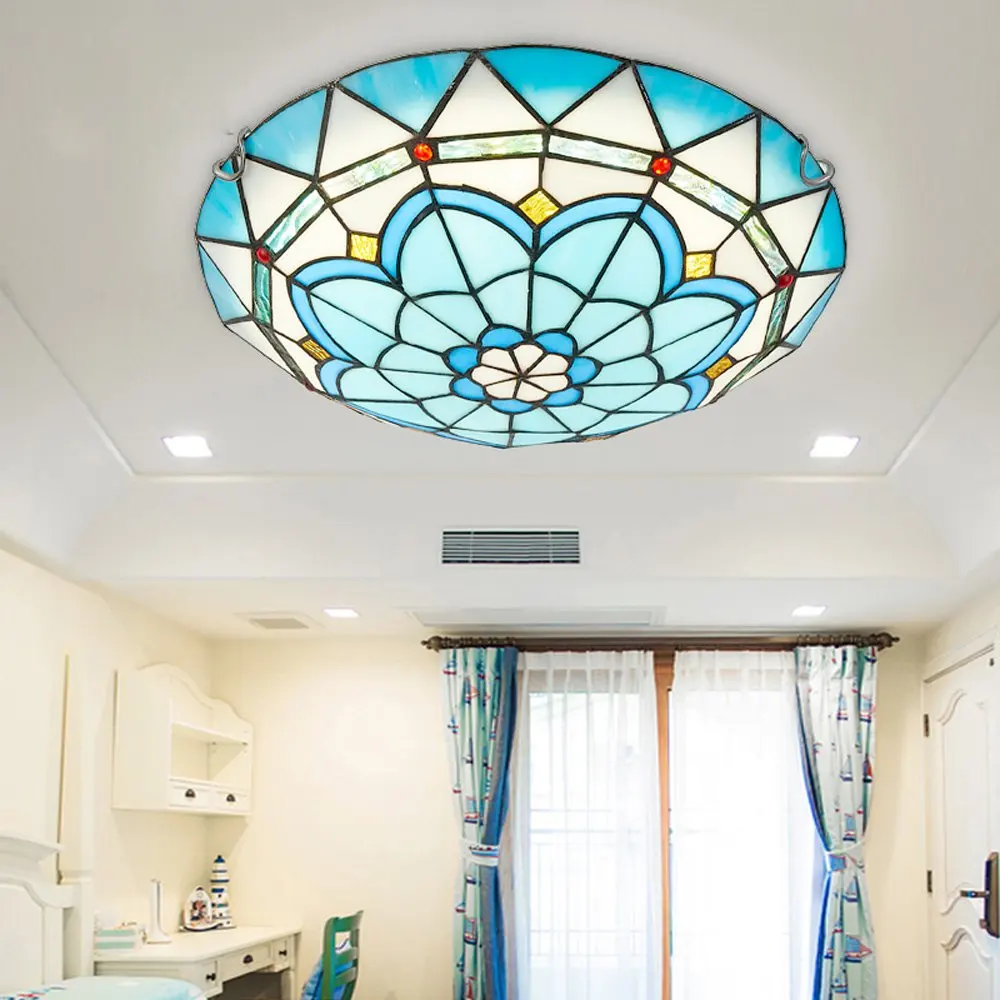 Средиземноморский спин Дрифт потолочный светильник для спальни Голубое озеро