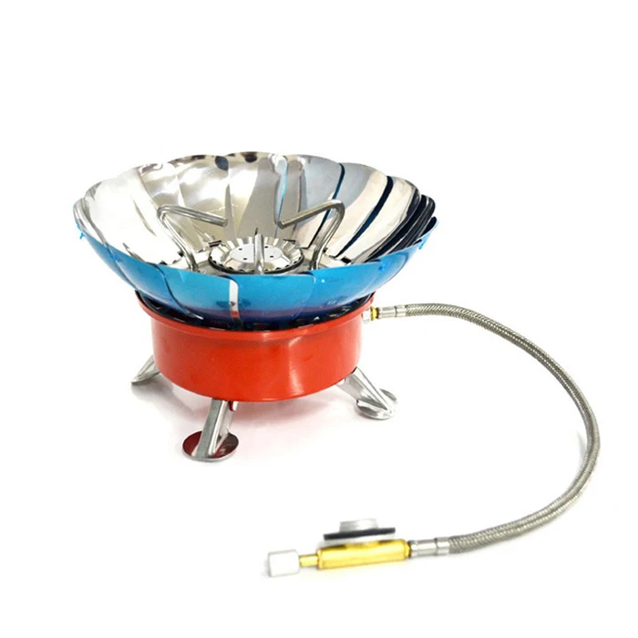 Мощная ветрозащитная газовая плита портативная из нержавеющей стали походная