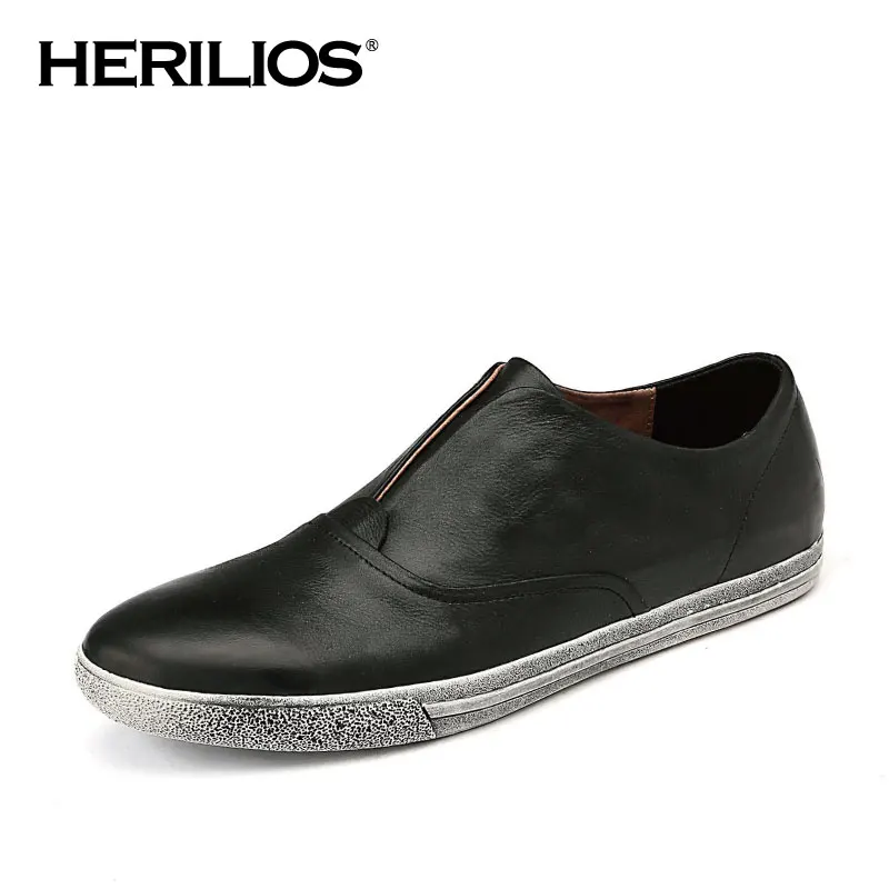 2016 Весна/Осень Herilios мужской Кожаный Brogue Платье Скольжения на loafer Вождения