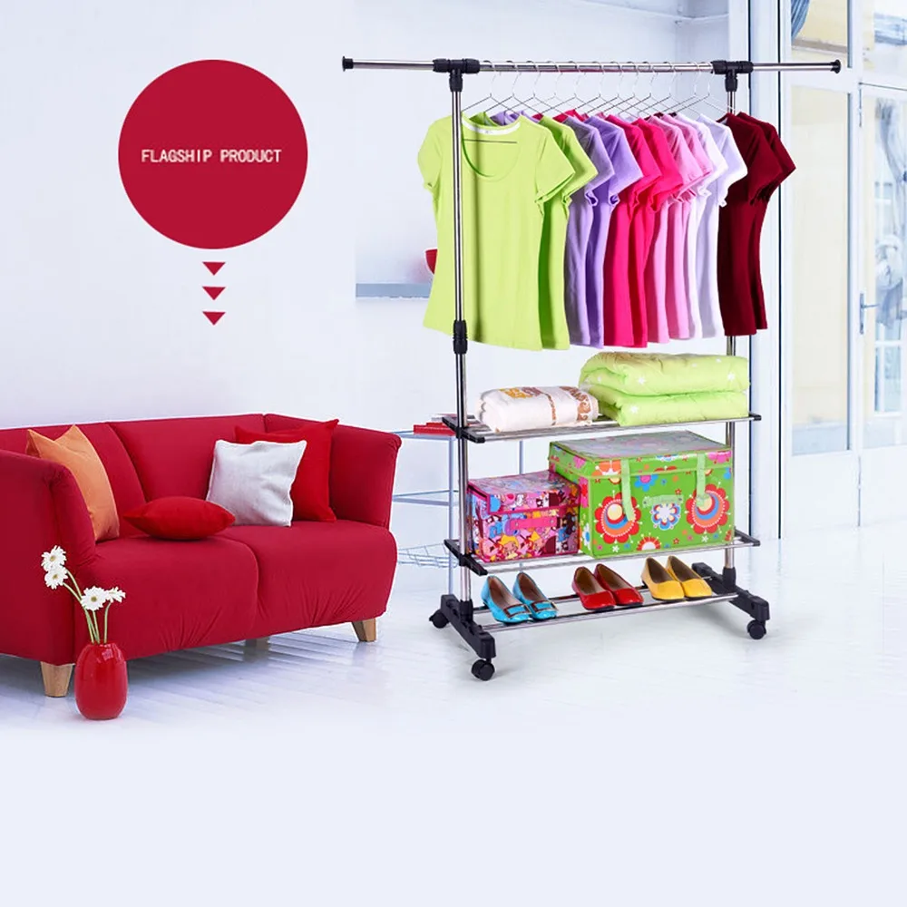 3 нижних слоя + одинарная вешалка напольные сушилки внутренние рельсы из