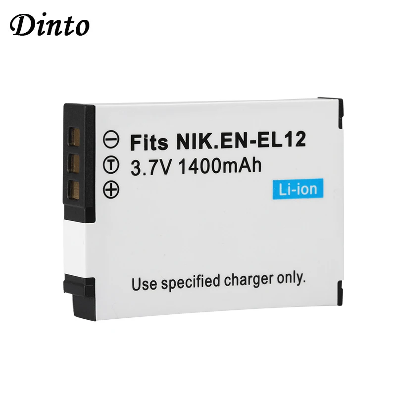 Dinto 1 шт. 1400 мАч 3 7 V EN EL12 Замена Камера Батарея для Nikon Coolpix S620 S630 S640 S70 S1000PJ P340 S960 RU