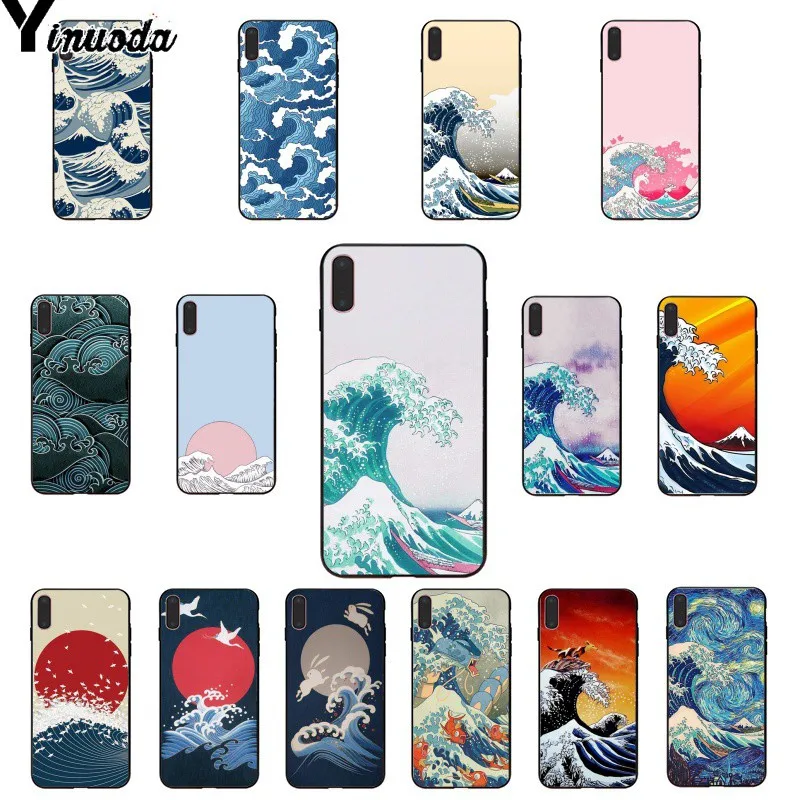 Yinuoda Wave Art японский зеленый Ил чехол для телефона Apple iPhone 8 7 6 6S Plus X XS MAX 5 5S SE