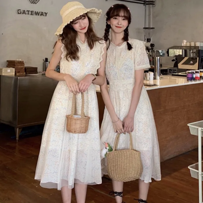 Женская одежда летнее платье женское милое шикарное цветочное с о-образным