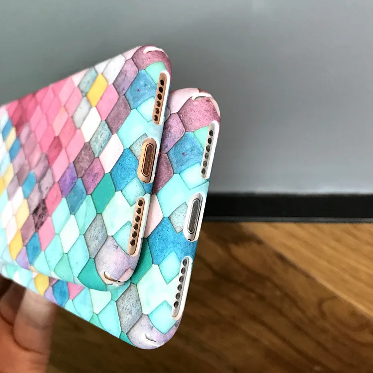 Жесткие 3D чехлы для iPhone 7 Plus 6 6S чехол с русалкой девочек в Корейском стиле цветной