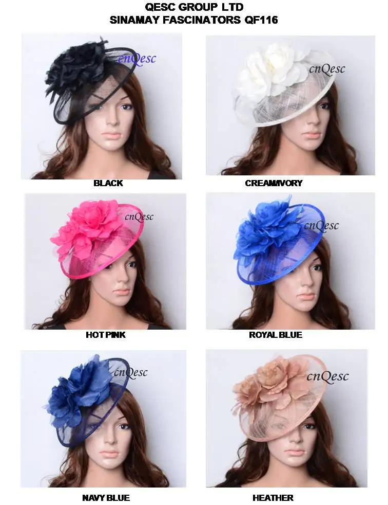 Новый дизайн большой головной убор Sinamay чародей шляпа для женщин шелковое платье