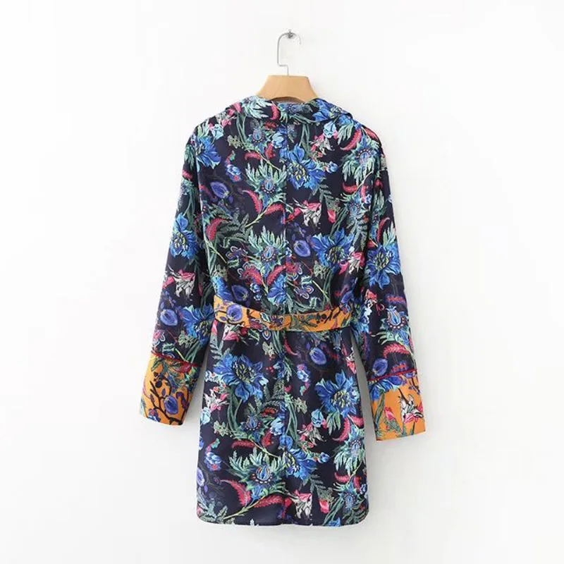 OMCHION Blusas Mujer 2018 весеннее кимоно с длинными рукавами и цветочным принтом в стиле