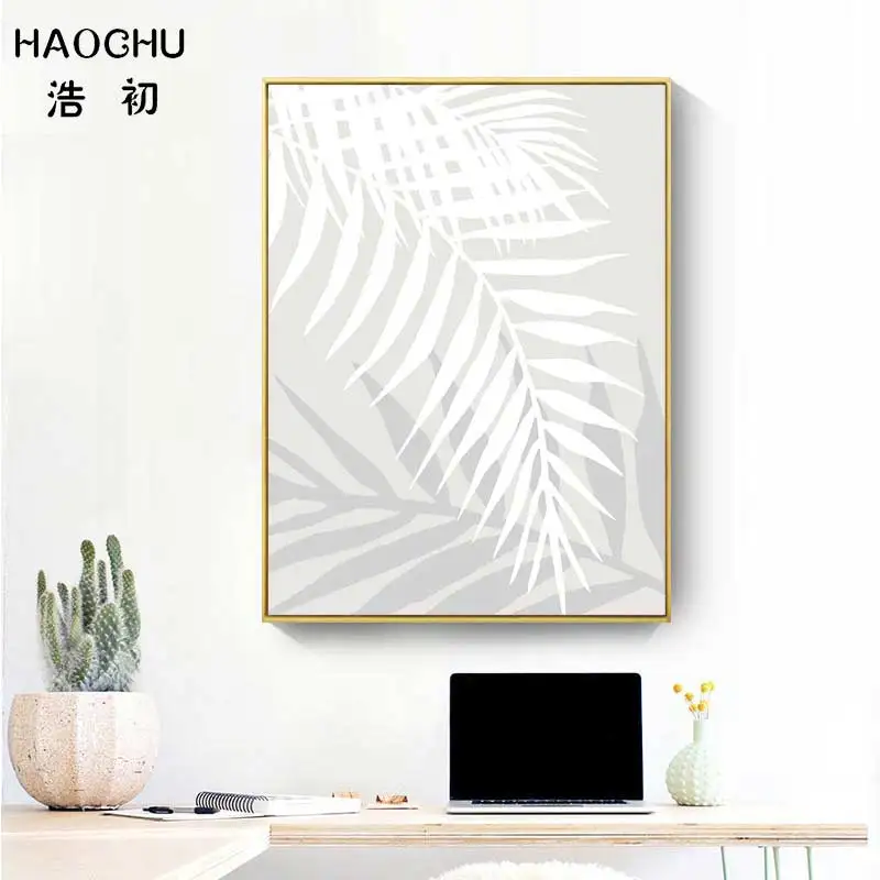 Картина на холсте HAOCHU с изображением розовых и синих листьев печатный плакат