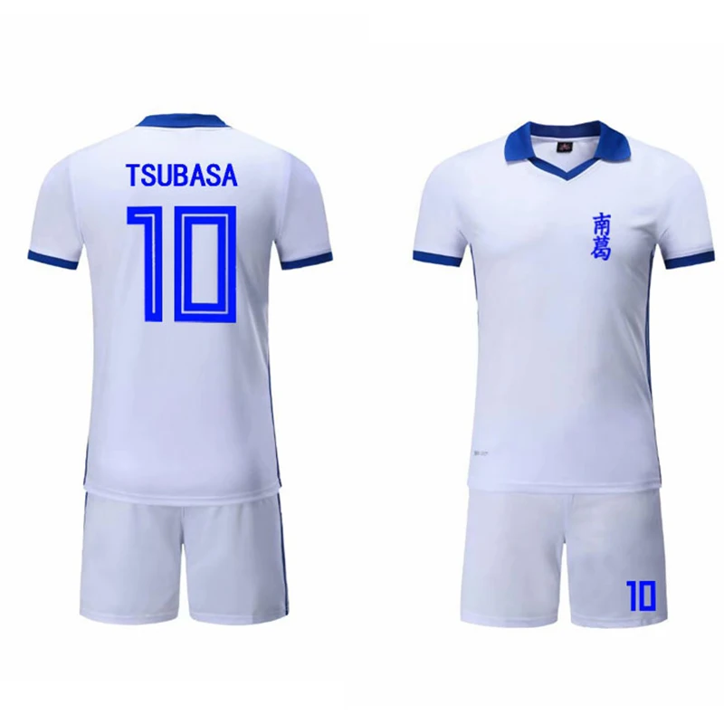 Футбольная форма с именем капитана Tsubasa, спортивный костюм, быстросохнущая ткань для детей и взрослых, костюм для косплея, футболка+ шорты
