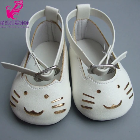White 18 дюймов 45 см куклы для девочек милый кот кожаная обувь для куклы Александер аксессуар кукла мини игрушки обувь - Цвет: White