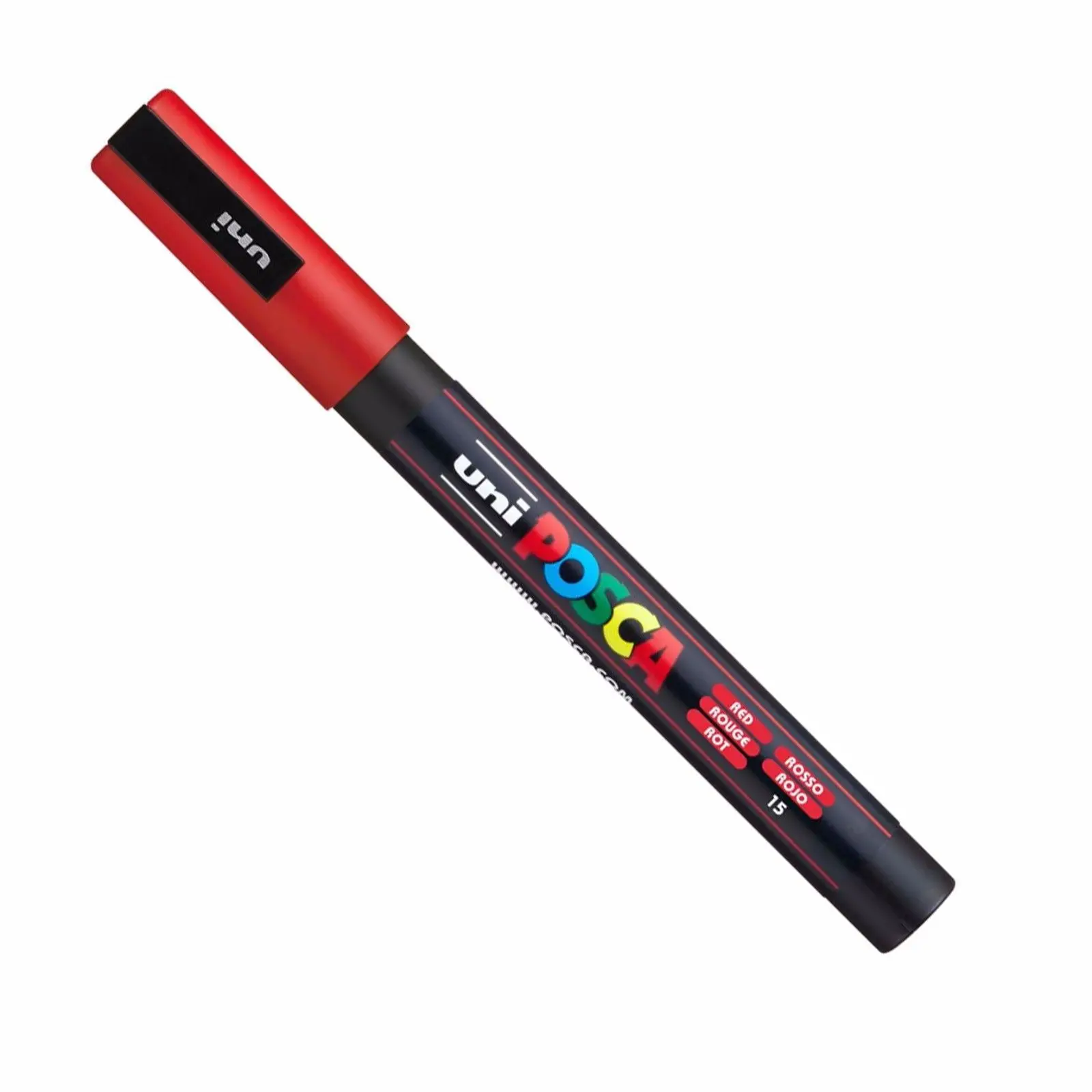 PC-3M Red 1 шт., UNI Posca маркеры 0,9 мм-1,3 мм, 17 цветов, PC-3M, базовый маркер для постеров, рекламных граффити, офисные принадлежности - Цвет: PC-3M Red