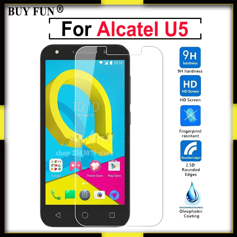 For Alcatel U5 Glass Tempered One Touch U 5 Screen Protector 5.0inch Toughened protective film cover case | Мобильные телефоны и