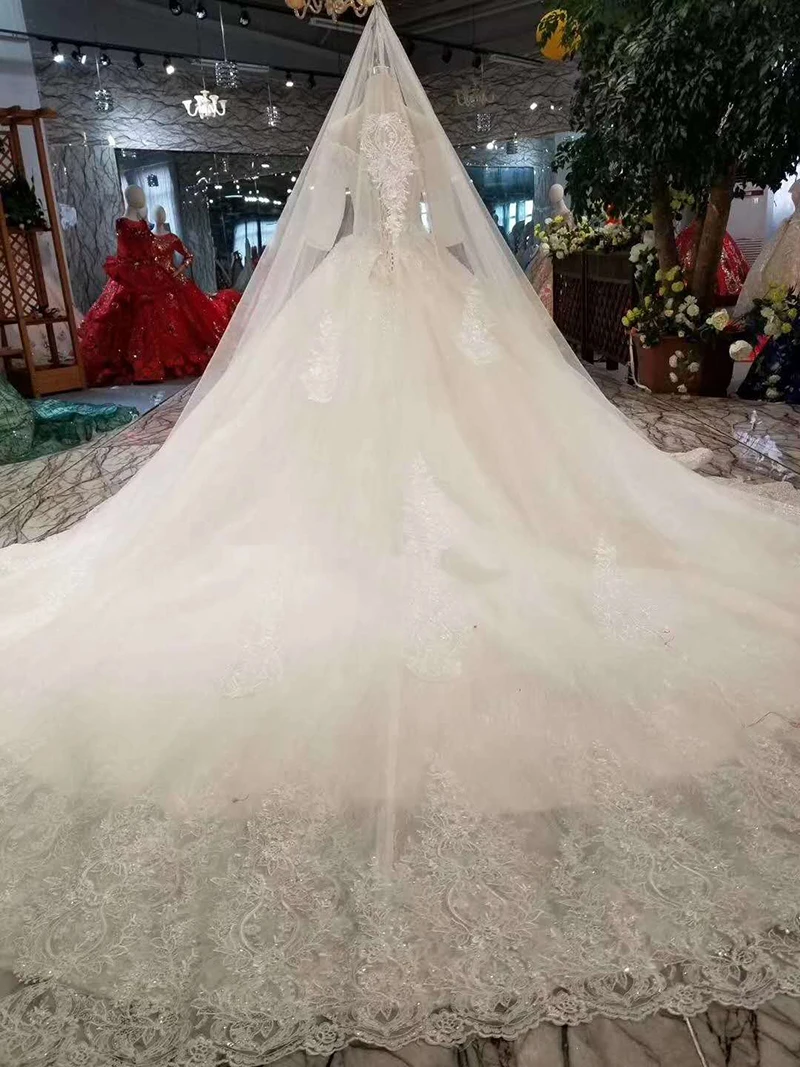 LSS465 свадебные с рукавами до локтя платья Свадебная Фата Милая бальный наряд для