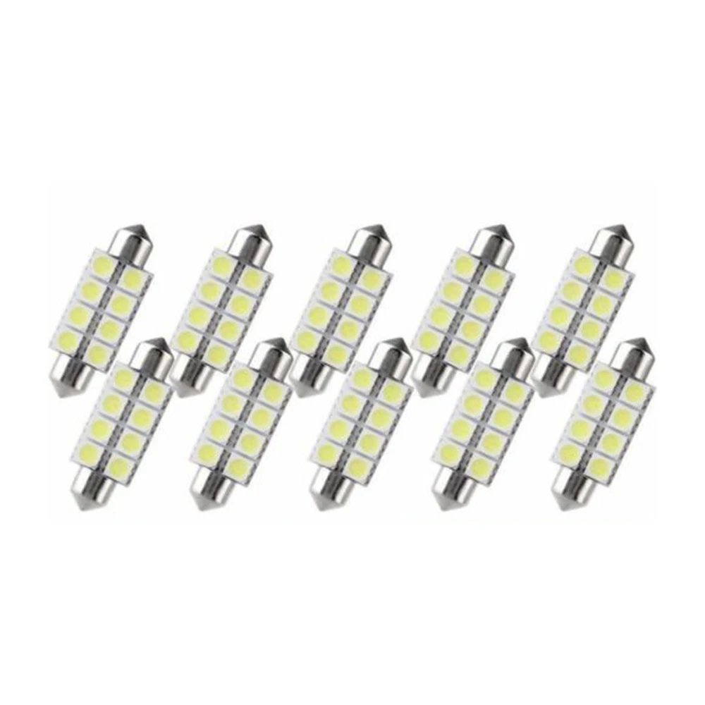 10 шт. Светодиодная лампа для освещения салона автомобиля купольная карта набор