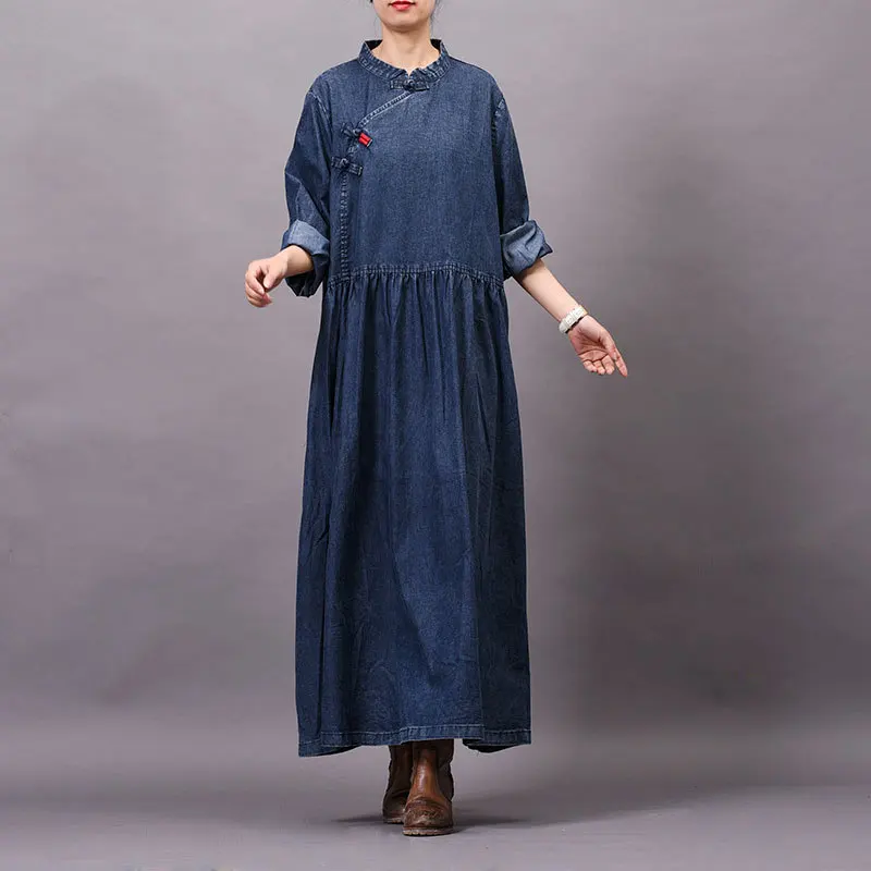 Новинка весны 2019 Джинсовая юбка свободная большой размер платье индивидуальная