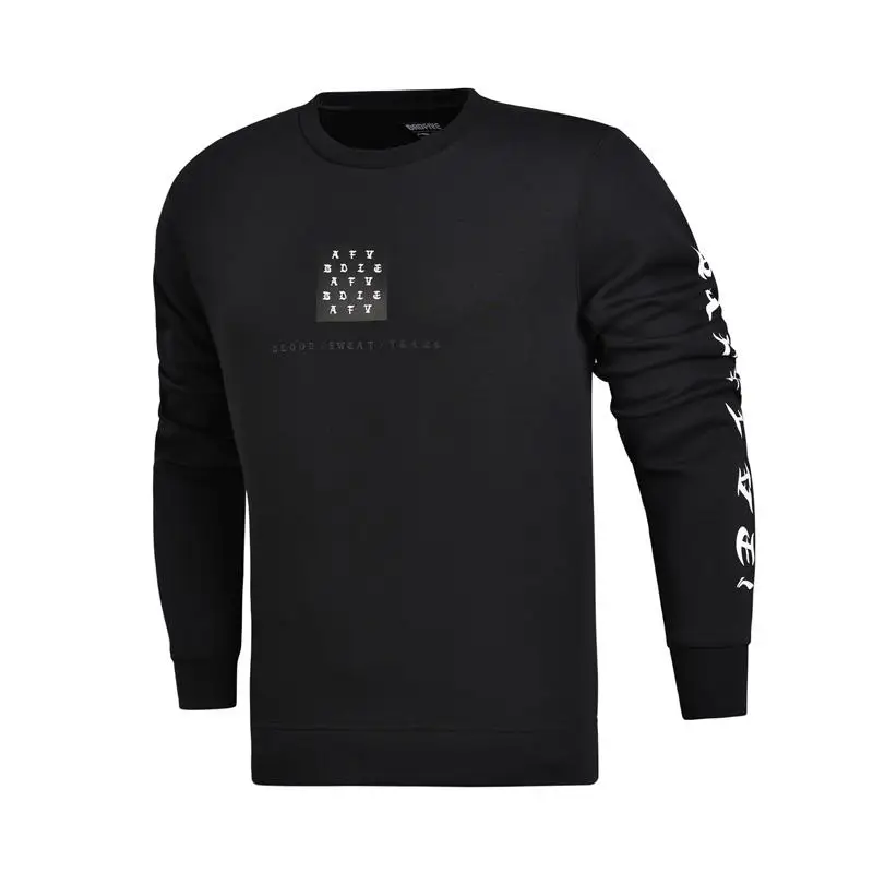 Li-Ning мужской баскетбольный свитер серии BAD FIVE, обычный крой, 66% хлопок, 34% полиэстер, подкладка, спортивная одежда, топы AWDM615 CONF17 - Цвет: AWDM615 3H