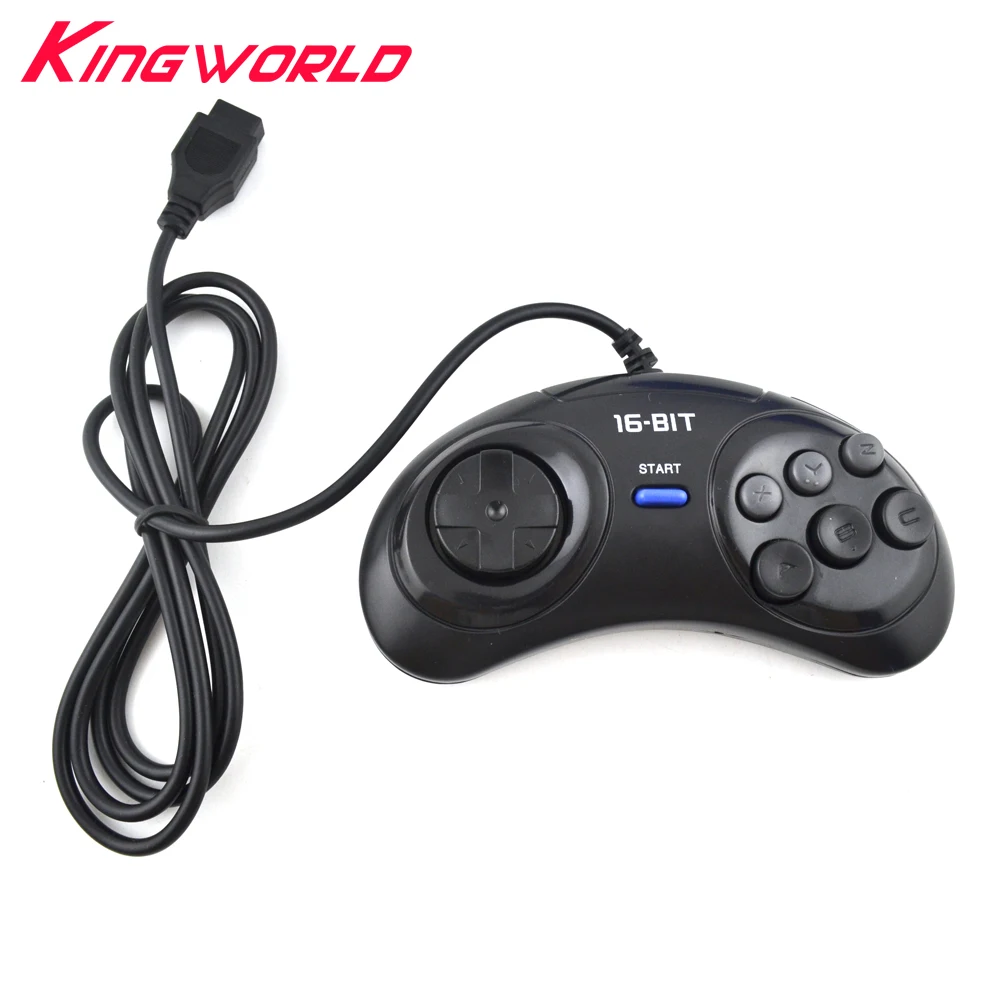 100 шт. 16 бит классический проводной игровой контроллер для SEGA Genesis 6 кнопочный