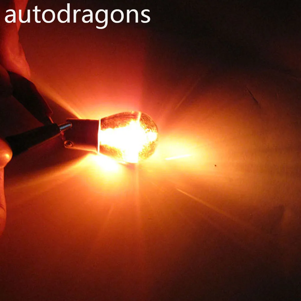 Autodragons 10 шт. P21W BA15s 382 серебристый/янтарный хромовый индикатор автомобильные лампы