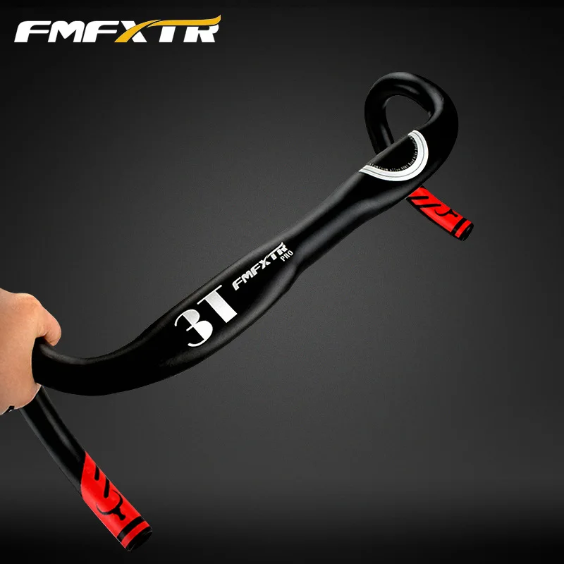 FMF сплав 31,8 мм велосипед дорожный руль ультра легкий bmxроуд руль для велосипеда, изогнутый гоночный руль 420 мм бык сигнал руля матовый черный