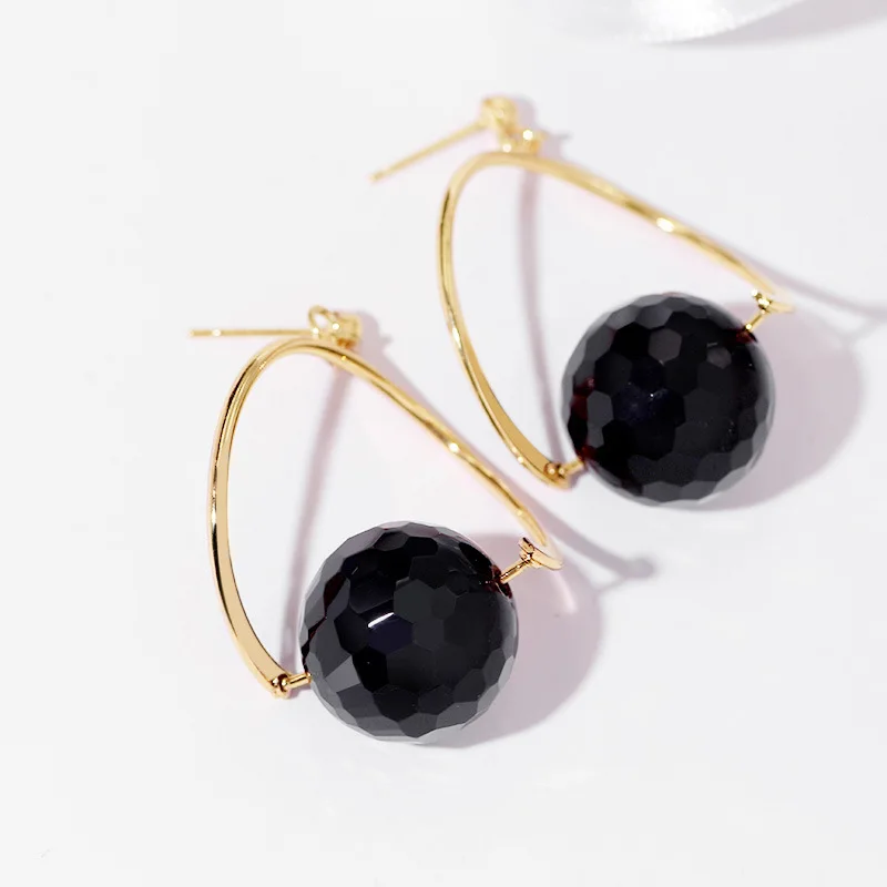 2017 Новая мода Серьги гвоздики черный хрустальный шар для женщины подарок
